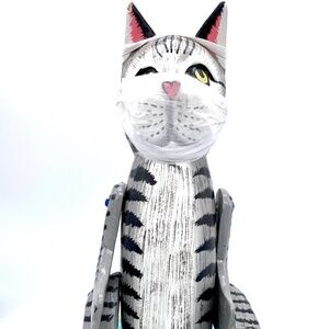 Hand Cared and Hand Painted Cat Puppet